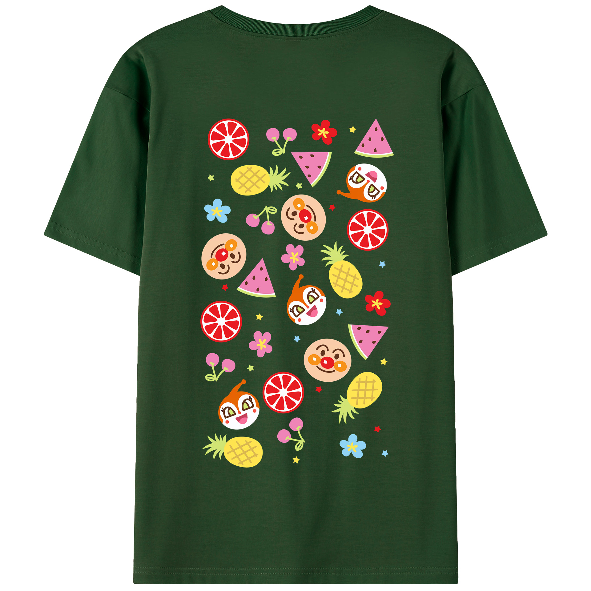（画像用） アンパンマン Anpanman 綿100％半袖Tシャツ（背面プリント）